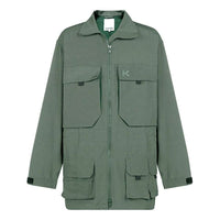 Men's KENZO K Embroidered Large Version Cargo Multiple Pockets Jacket Green FA65OU3051NA-54