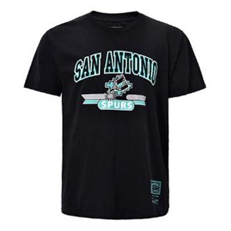 Mitchell Ness NBA Series San Antonio Spurs Printing Short Sleeve Couple Style Black MN13S29-SAS-BLACK