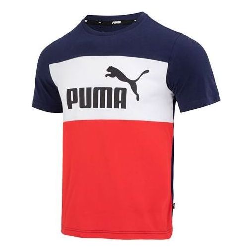 PUMA Ess Colorblock Logo Tee 'Red' 677859-06