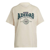 adidas originals Alphabet Logo Printing Round Neck Pullover Short Sleeve Creamy White T-Shirt IA8327