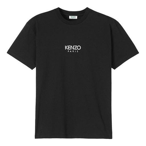 KENZO Alphabet Logo Pure Cotton Casual Short Sleeve Black FA52TS955937-99
