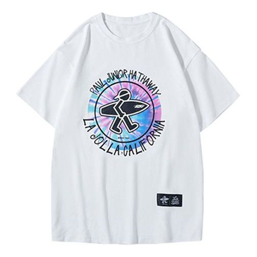 PJs Vigor Multi-Color Pattern Printing Short Sleeve Unisex White 20SSTS1020-P