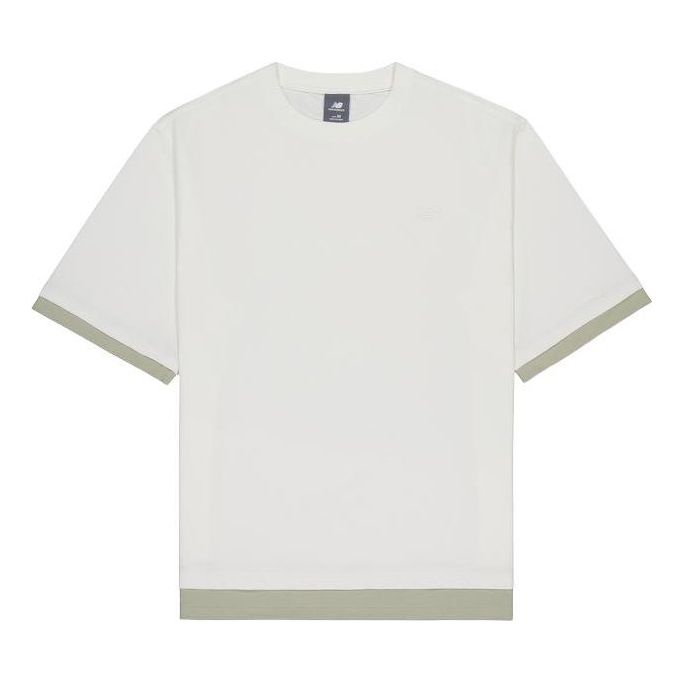 New Balance Crewneck Short Sleeve T-Shirt Asia Sizing 'White Grey' AMT42314-CIC