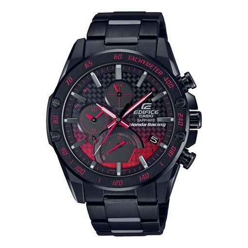 CASIO EDIFICE Series Classic Men'sWatcheses Men's Black Stainless Steel Strap Mens Red/Black Analog EQB-1000HR-1AER