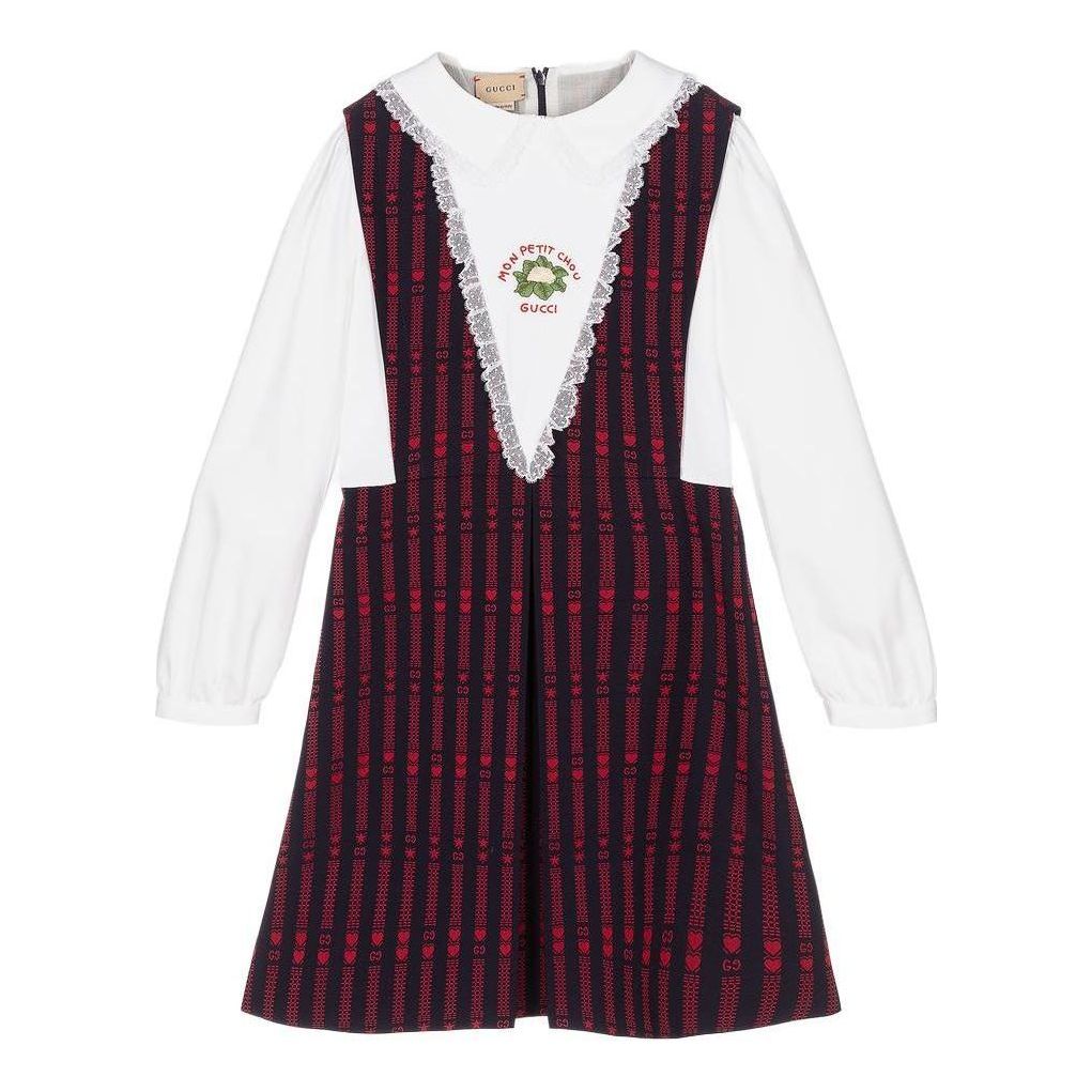 (PS) Gucci GG Star Pinafore-Shirt Dress 'Red Blue' 657676-ZAHA4-4395