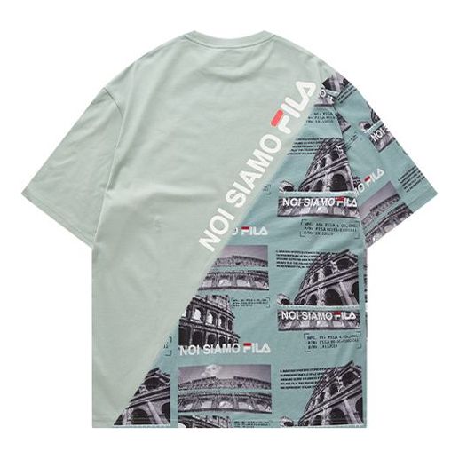 FILA FUSION Large Subject Printing Short Sleeve Green T11M021107F-GN