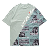 FILA FUSION Large Subject Printing Short Sleeve Green T11M021107F-GN