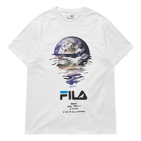 FILA FUSION X Staple Pattern Logo Printing Short Sleeve White T11M024120F-WT