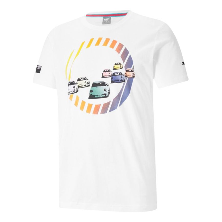 PUMA Pl Graphic Tee Casual Sports Printing Short Sleeve White 599751-08