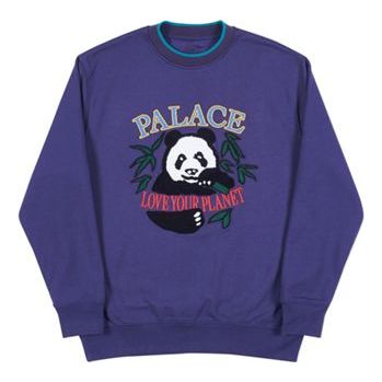 PALACE Panda Crew Purple Unisex P18SS041