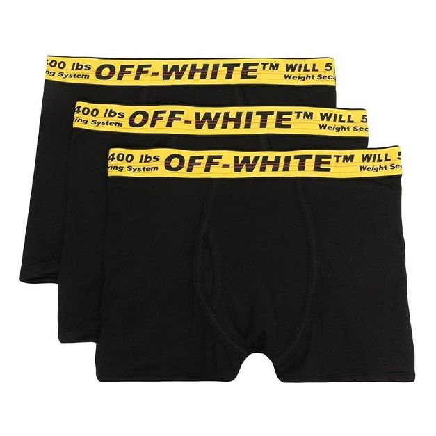 Off-White Men's SS21 Logo Three-pack Industrial Boxer Briefs Black OMUA001S21FAB0011018