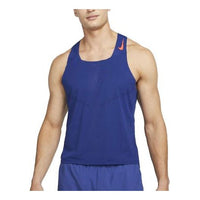 Nike Solid Color Logo Printing Mesh Sports Vest Blue DM4624-455
