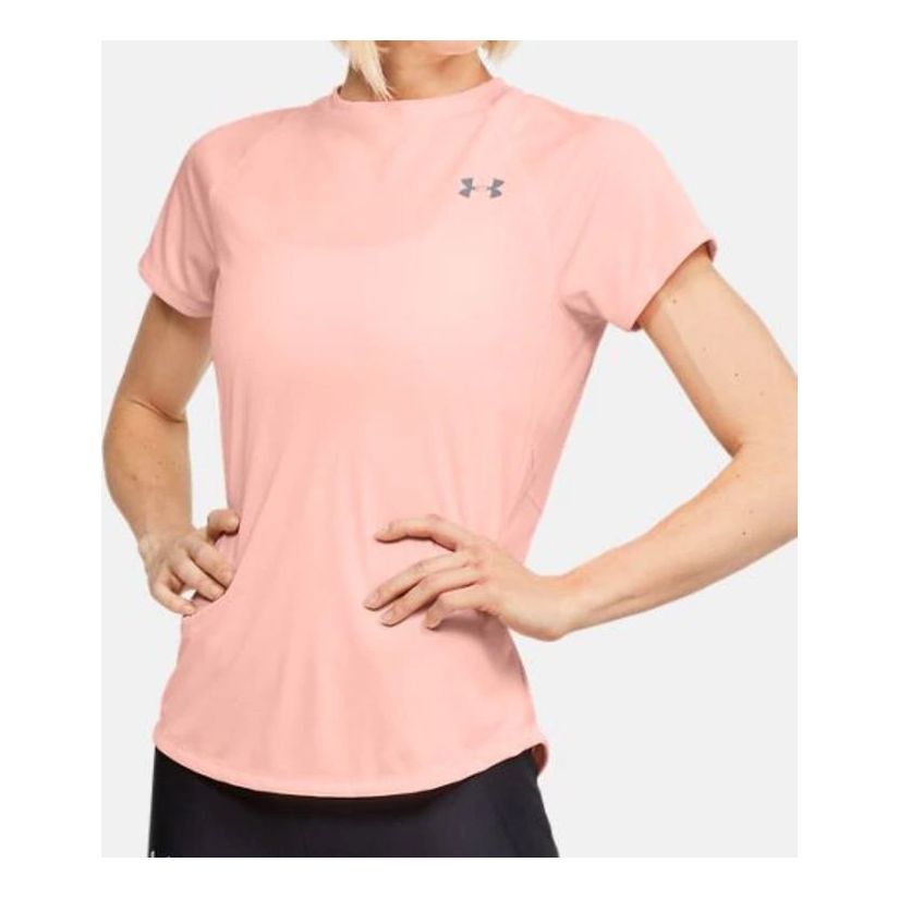 (WMNS) Under Armour Running Sports Short Sleeve Pink 1326462-845