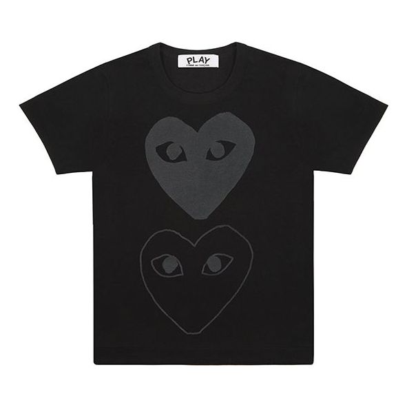 COMME des GARCONS PLAY Double Hearts T-Shirt 'Black/Black' AZ-T194-051-1