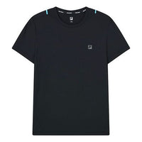 FILA Logo Alphabet Printing Loose Round Neck Short Sleeve Black A11M122101F-BK