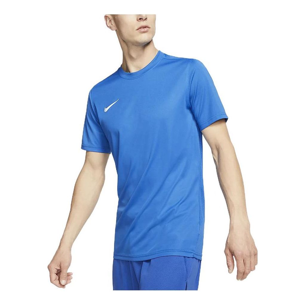 Men's Nike Dri-FIT Logo Printing Round Neck Pullover Short Sleeve Us Edition Blue T-Shirt BV6708-463
