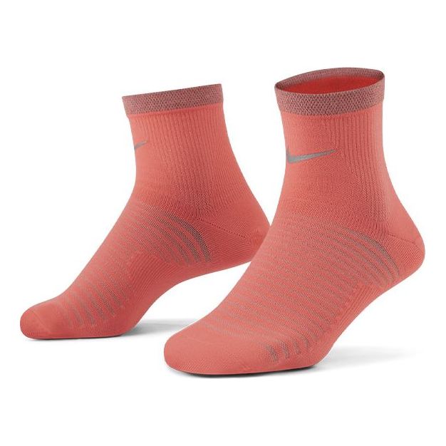 Nike Spark Lightweight Reflective Logo Sports Running Socks One Pair Gray Red Grayred DA3588-800