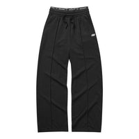 (WMNS) Skechers Solid Color Casual Loose Sports Pants 'Black Grey' L223W063