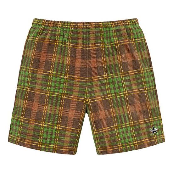 Supreme SS19 Plaid Velour Short Velvet Shorts Unisex Brown SUP-SS19-10302