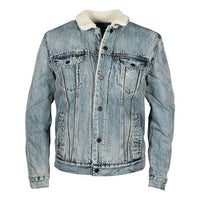 Levis Sherpa Trucker Cotton Denim Jacket For Men Blue 16365-0049