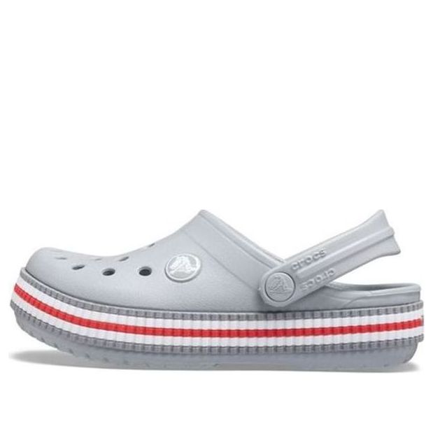 (GS) Crocs Crocband Varsity Clogs 'Grey Red' 207008-007