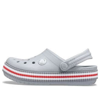 (GS) Crocs Crocband Varsity Clogs 'Grey Red' 207008-007