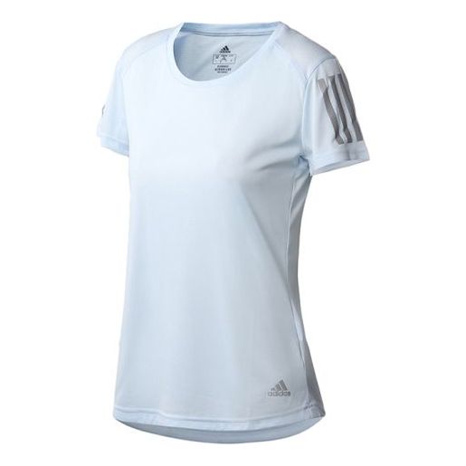 (WMNS) adidas Own The Run Tee Reflective Printing Short Sleeve Blue FQ7250