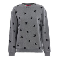 (WMNS) Alexander McQueen Swallow Printing Round Neck Pullover Sweatshirt 'Grey' 337341-RIT69-1244