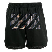 Off-White FW20 Caravaggio Printing Sports Shorts Men Black OMCI005E20JER0011010