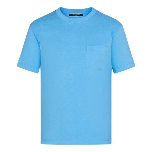 Men's LOUIS VUITTON FW21 Half Damier Pocket Short Sleeve Blue 1A8WLM