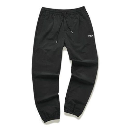 FILA FUSION Alphabet Logo Printing Woven Drawstring Sports Long Pants Black T11M021803F-BK