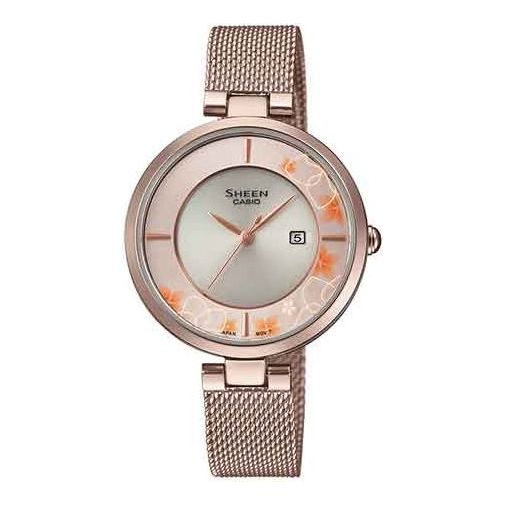CASIO SHEEN Quartz Waterproof Sapphire Crystal Solar Powered Rose Gold Analog SHS-C110CGM-4AUPFH