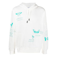 Men's adidas originals Butterfly Printing Hooded Drawstring Long Sleeves White HF4793