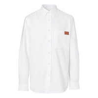 Men's Burberry Logo Detail Long Sleeves Shirt White 80175591
