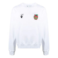 Off-White FW21 Pattern Round Neck Pullover Loose Fit White OMBA025S21FLE0160125