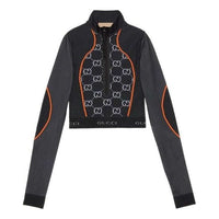 Gucci GG Jersey Jacquard Cropped Top 'Black Orange' 689201-XJEFU-1117
