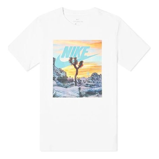 Nike Festival Photo Sunset Printing Short Sleeve White CT6884-100