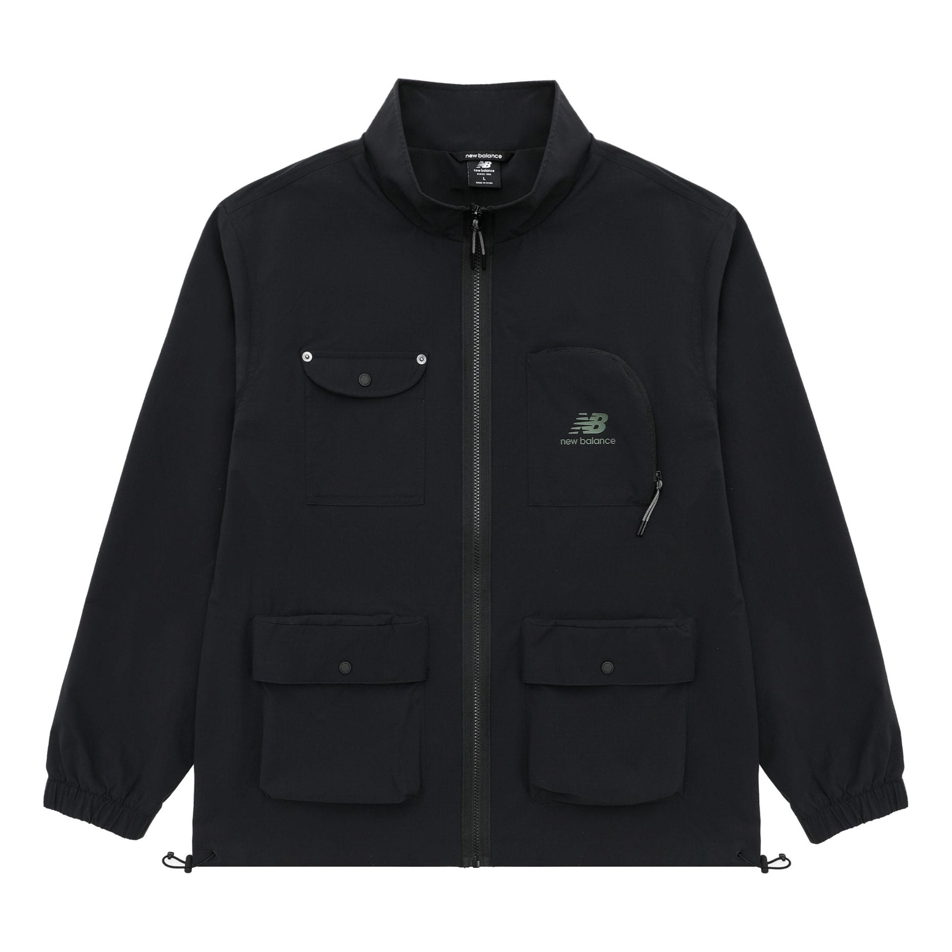 New Balance Logo Full-Zip Jacket Asia Sizing 'Black' AMJ31322-BK
