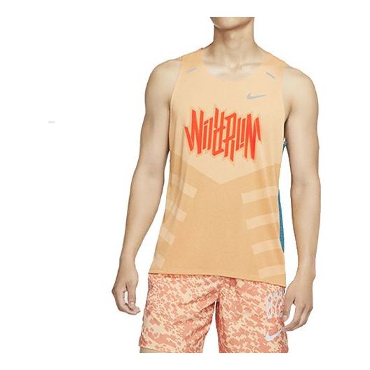 Nike Dri-Fit Series Breathable Running Sports Vest Orange CU5690-805