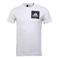 adidas Logo Printing Athleisure Casual Sports Round Neck Short Sleeve White BS4862
