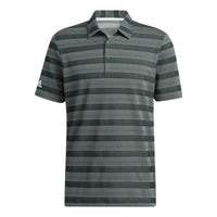 Men's adidas 2 Clr Strp Polo Stripe Printing Logo Short Sleeve Gray Polo Shirt HM5326