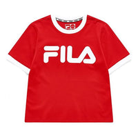 FILA FUSION Contrasting Colors Logo Printing Sports Short Sleeve Legend Red T-Shirt T11W022117A-RD
