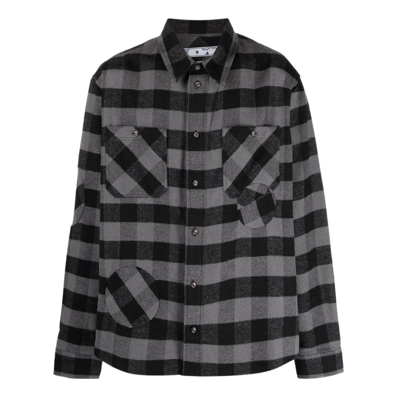 Off-White Plaid Long Sleeves Shirt Gray OMGA188F21FAB0010500