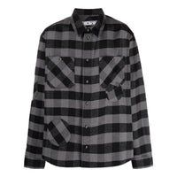 Off-White Plaid Long Sleeves Shirt Gray OMGA188F21FAB0010500