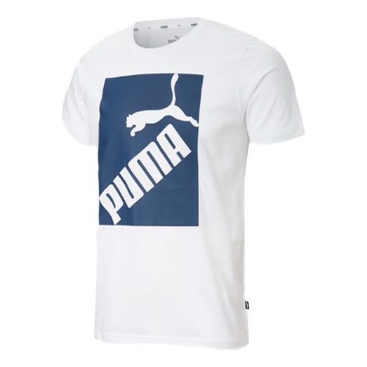 PUMA BigLogo Printing Round Neck Short Sleeve White 583837-52