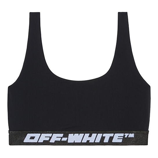 (WMNS) Off-White Logo Band Sports Bra Top 'Black' OWVO047C99JER0011000