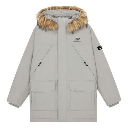New Balance Street Style Logo Down Jacket Asia Sizing 'Grey Brown' AMJ14304-ARF