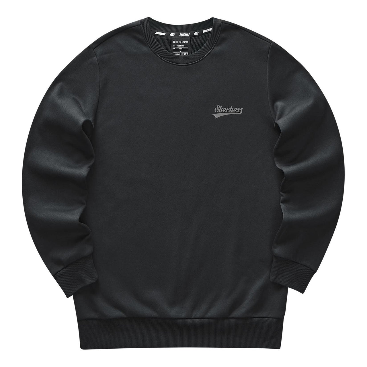 Skechers Colorful Casual Series Knit Crew Sweatshirt 'Black' L323U181-0018