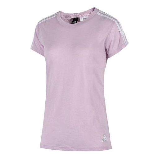 (WMNS) adidas Cuff White Stripe Short Sleeve Purple CF8832