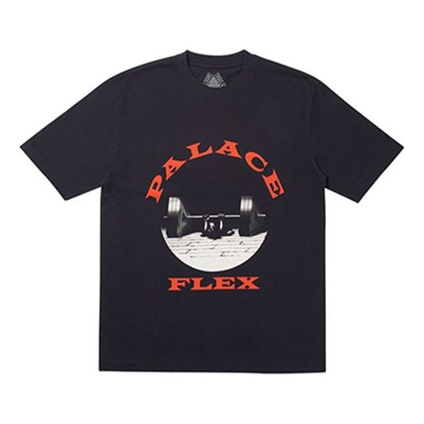 PALACE P-FLEX T-SHIRT BLACK Printing Short Sleeve Unisex P19SS025